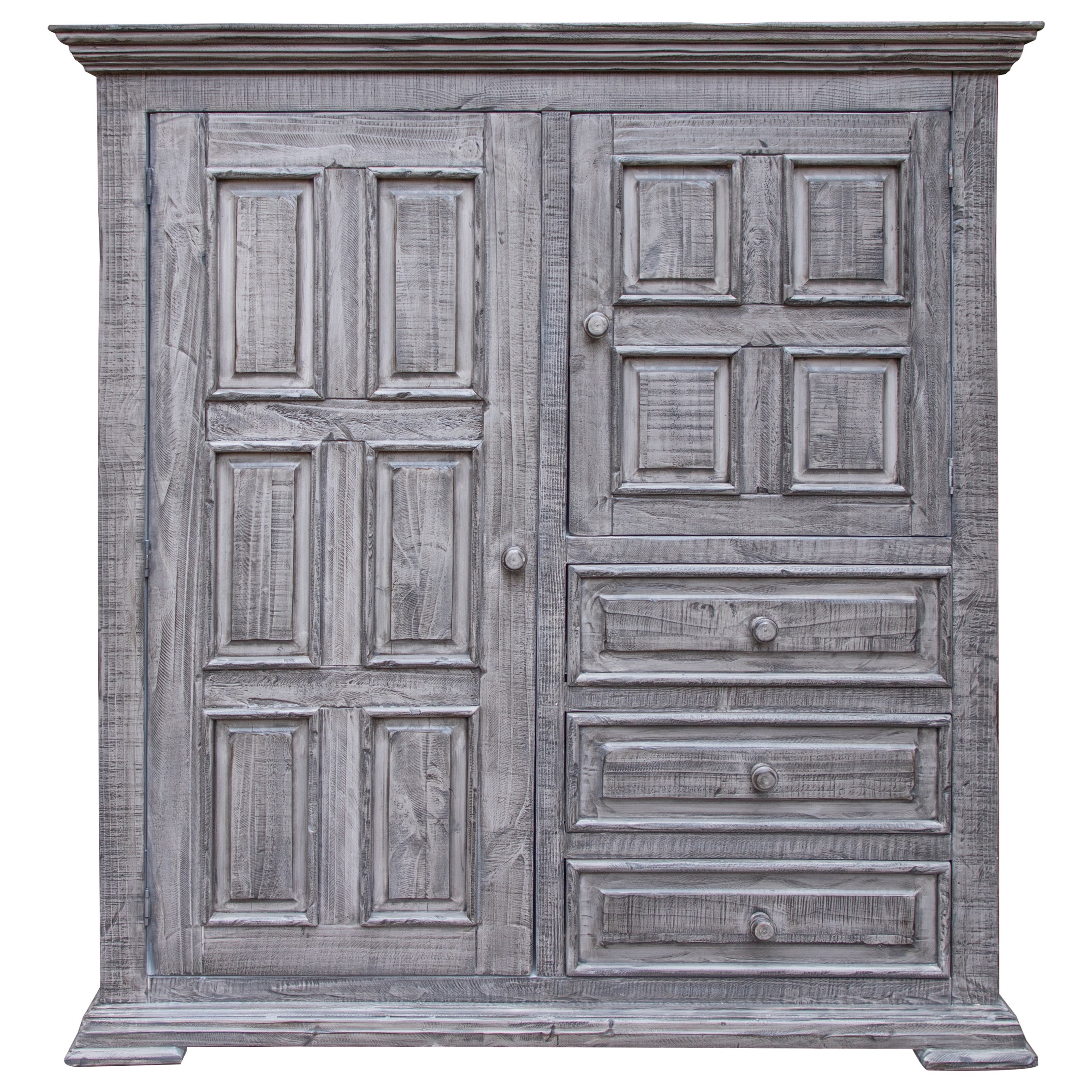 International Furniture Direct Terra Gray Solid Wood Gentleman's Chest